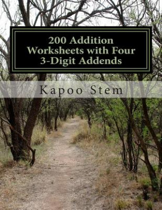 Kniha 200 Addition Worksheets with Four 3-Digit Addends: Math Practice Workbook Kapoo Stem
