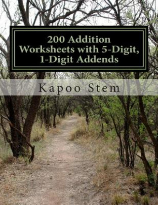 Kniha 200 Addition Worksheets with 5-Digit, 1-Digit Addends: Math Practice Workbook Kapoo Stem