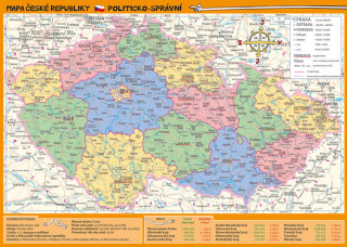 Nyomtatványok Mapa České republiky – zeměpisná a politicko-správní 
