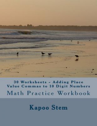 Knjiga 30 Worksheets - Adding Place Value Commas to 10 Digit Numbers: Math Practice Workbook Kapoo Stem