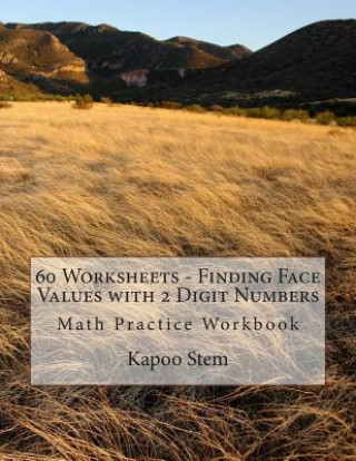 Kniha 60 Worksheets - Finding Face Values with 2 Digit Numbers: Math Practice Workbook Kapoo Stem