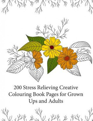 Könyv 200 Stress Relieving Creative Colouring Book Pages for grown ups and adults Creative Colouring Books