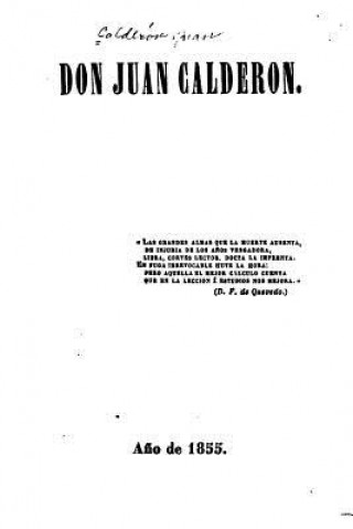 Kniha Don Juan Calderón (1855) Juan Calderon