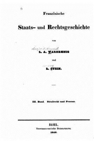 Knjiga Französische Staats- und Rechtsgeschichte L a Warnkonig