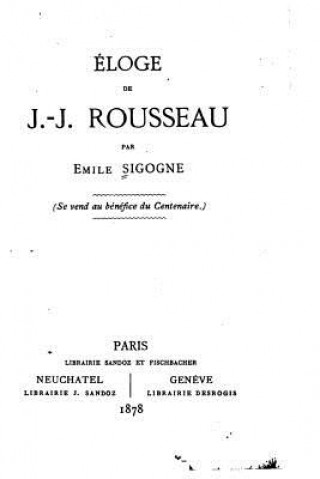 Carte Eloge de J.-J. Rousseau Emile Sigogne