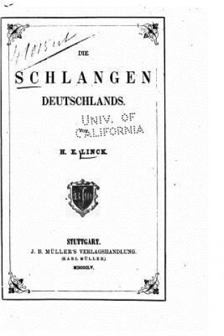 Kniha Die Schlangen Deutschlands H E Linck