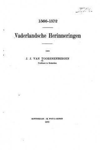 Knjiga Vaderlandsche Herinneringen J J Van Toorenenbergen