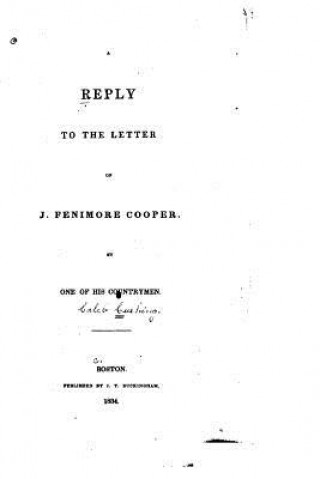 Kniha A Reply to the Letter of J. Fenimore Cooper Caleb Cushing