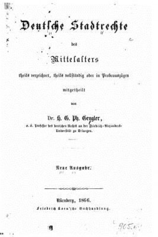 Книга Deutsche Stadtrechte des Mittelalters H G P Gengler