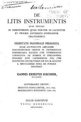 Kniha De litis instrumentis Ioannes Ernestus Kirchner