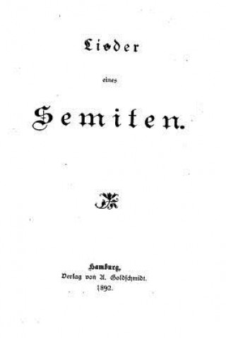 Knjiga Lieder eines Semiten Jakob Lowenberg