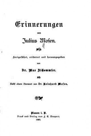 Kniha Erinnerungen Julius Mosen