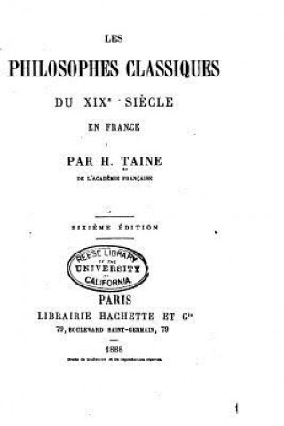 Książka Les philosophes classiques du XIX si?cle en France H Taine