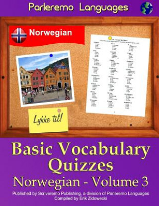 Book Parleremo Languages Basic Vocabulary Quizzes Norwegian - Volume 3 Erik Zidowecki