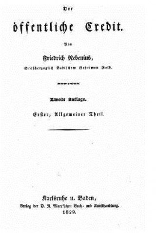 Kniha Der öffentliche Credit Friedrich Nebenius