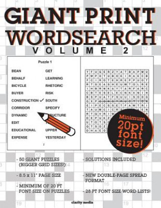 Kniha Giant Print Wordsearch Volume 2 Clarity Media