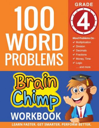 Buch 100 Word Problems: Grade 4 Math Workbook Brainchimp