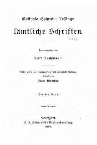 Kniha Gotthold Ephraim Lessings sämtliche Schriften Gotthold Ephraim Lessing