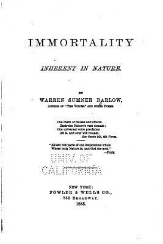 Knjiga Immortality inherent in nature Warren Sumner Barlow