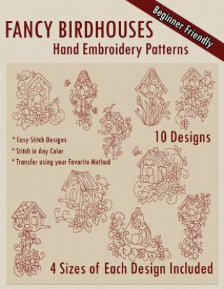 Książka Fancy Birdhouses Hand Embroidery Patterns Stitchx Embroidery