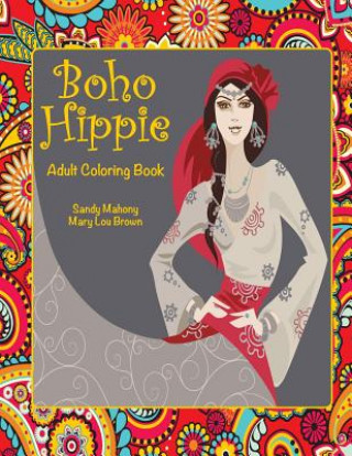 Carte Boho Hippie Adult Coloring Book Sandy Mahony