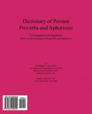 Kniha Dictionary of Persian Proverbs and Aphorisms Jami Gilani Shakibi