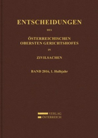 Book Entscheidungen des Obersten Gerichtshofes in Zivilsachen Amtlich veröffentlicht