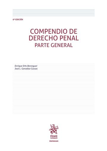 Knjiga Compendio de derecho penal, parte general Enrique . . . [et al. ] Orts Berenguer