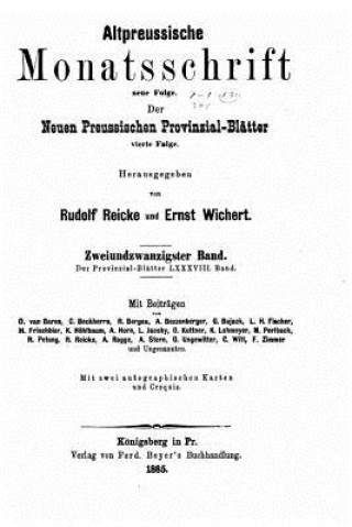 Книга Altpreussische Monatsschrift Rudolf Reicke