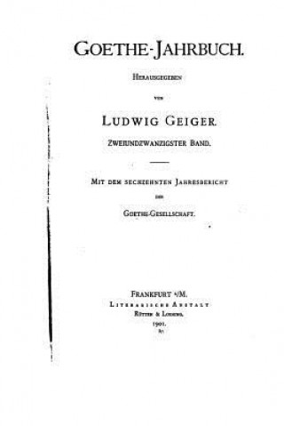 Kniha Goethe-Jahrbuch Ludwig Geiger