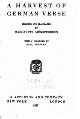 Kniha A Harvest of German Verse Margaret Munsterberg