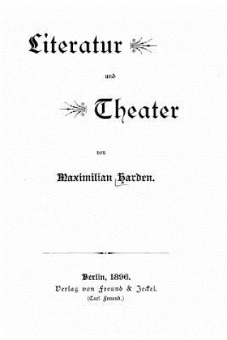 Carte Literatur und Theater Maximilian Harden