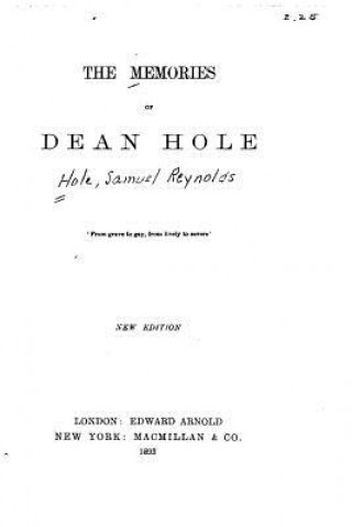 Knjiga The Memories of Dean Hole Samuel Reynolds Hole