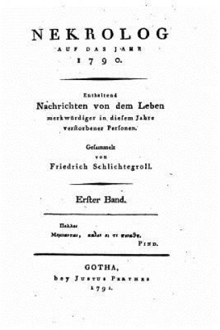 Carte Nekrolog auf das Jahr 1790 Friedrich Schlichtegroll