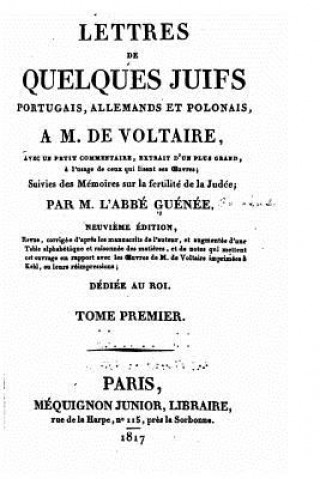 Kniha Lettres de quelques juifs portugais, allemands et polonais Abbe Guenee