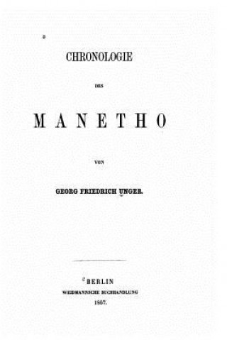 Knjiga Chronologie des Manetho Georg Friedrich Unger