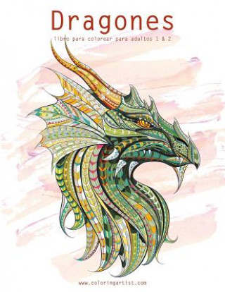 Kniha Dragones libro para colorear para adultos 1 & 2 Nick Snels