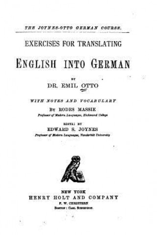 Książka Exercises for translating English into German Emil Otto