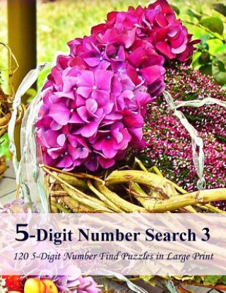 Kniha 5-Digit Number Search 3: 120 5-Digit Number Find Puzzles in Large Print Puzzlefast