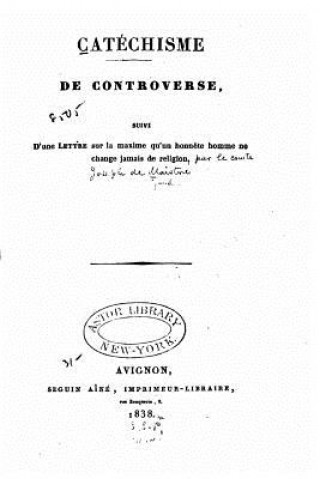 Kniha Catéchisme de controverse Joseph De Maistre