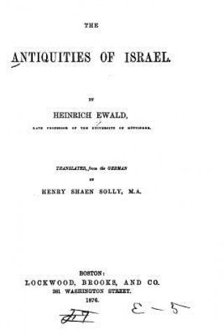 Kniha The Antiquities of Israel Heinrich Ewald