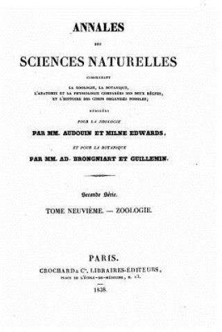 Carte Annales des sciences naturelles - Tome IX Henri Milne-Edwards