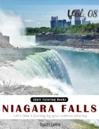 Carte Niagara Falls: Landscapes Grey Scale Photo Adult Coloring Book, Mind Relaxation Stress Relief Coloring Book Vol8.: Series of coloring Banana Leaves