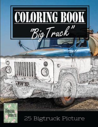 Kniha Classic Truck Jumbo Car Sketch Grayscale Photo Adult Coloring Book, Mind Relaxation Stress Relief: Just added color to release your stress and power b Banana Leaves