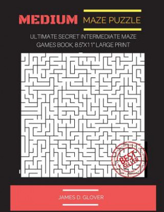 Kniha Medium Maze Puzzle: Ultimate Secret Intermediate Maze Games Book, 8.5x11 Large Print James D Glover