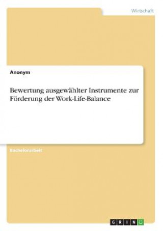 Książka Bewertung ausgewählter Instrumente zur Förderung der Work-Life-Balance Anonym