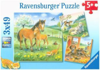 Hra/Hračka Ravensburger Kinderpuzzle - 08029 Kuschelzeit - Puzzle für Kinder ab 5 Jahren, mit 3x49 Teilen 