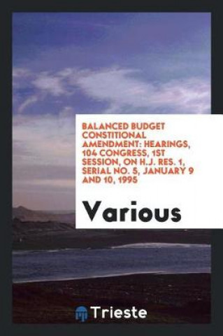 Knjiga Balanced Budget Constitional Amendment Various