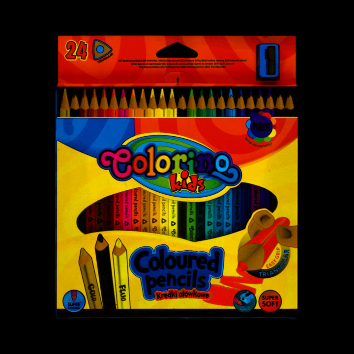 Kniha Kredki ołówkowe trójkątne Colorino kids 24 kolory + temperówka 