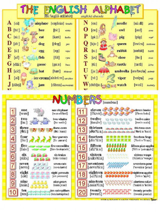 Könyv Anglická abeceda / Anglické číslovky (1-20) (karta) 